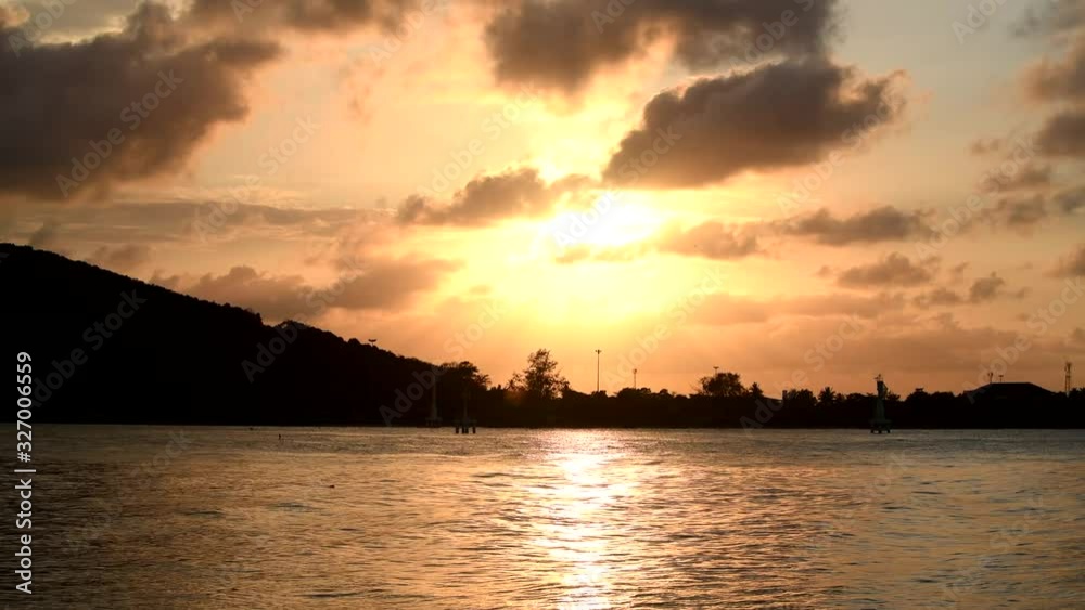 Sunset ,in the sea water the beautiful sky Sunset ,in the sea water the beautiful sky