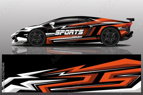 Sports car wrapping decal design