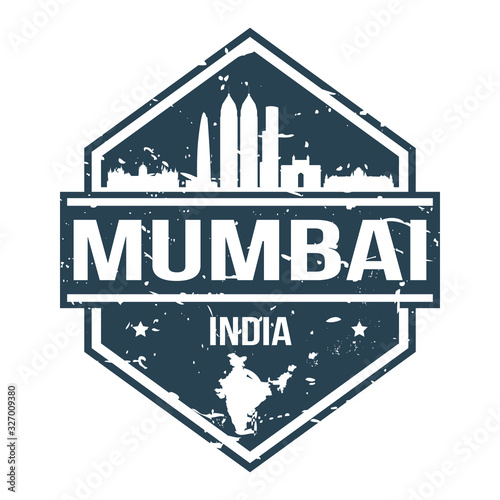 Mumbai India Travel Stamp. Icon Skyline City Design Vector.