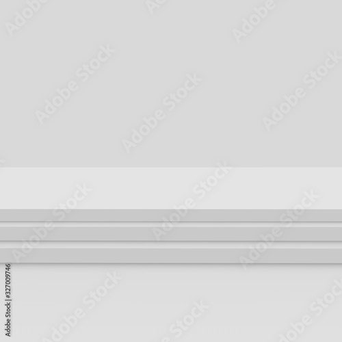 Wallpaper Mural 3d gray white stage podium scene minimal studio background. Abstract 3d geometric shape object illustration render. Display for online business product. Torontodigital.ca
