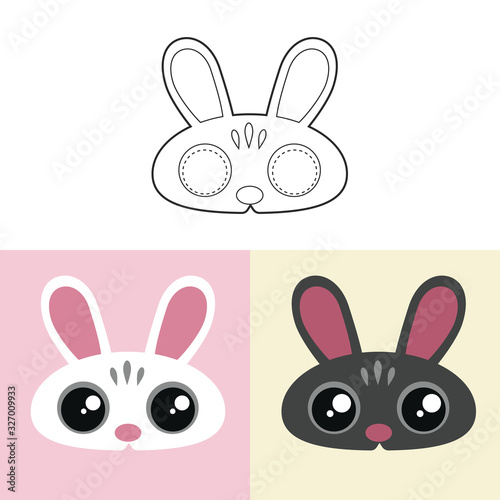 Rabbit mask for various festivities, parties.