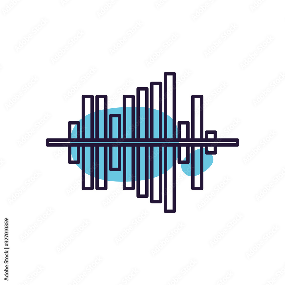 Isolated music wave line style icon vector design Isolated music wave line style icon vector design
