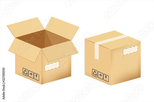 cardboard boxes . Vector