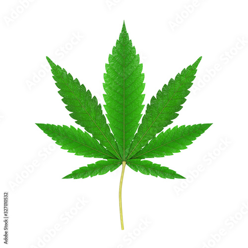 Medical Marijuana or Cannabis Hemp Leaf. 3d Rendering