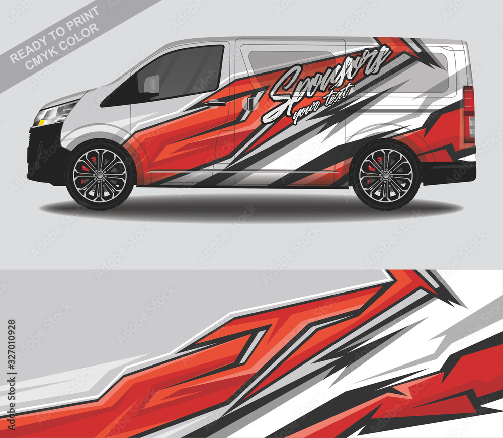 Car wrap decal design vector, custom livery race rally car vehicle sticker and tinting.