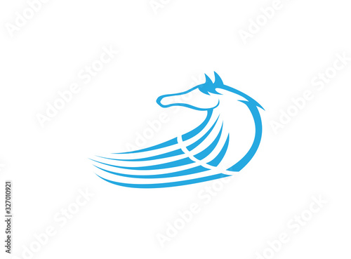 horse head and steed or mare for logo design illustration on white background