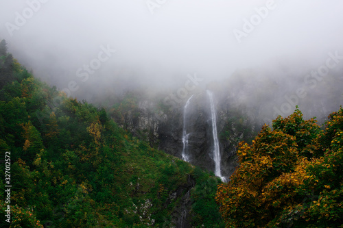 waterfall in mountains