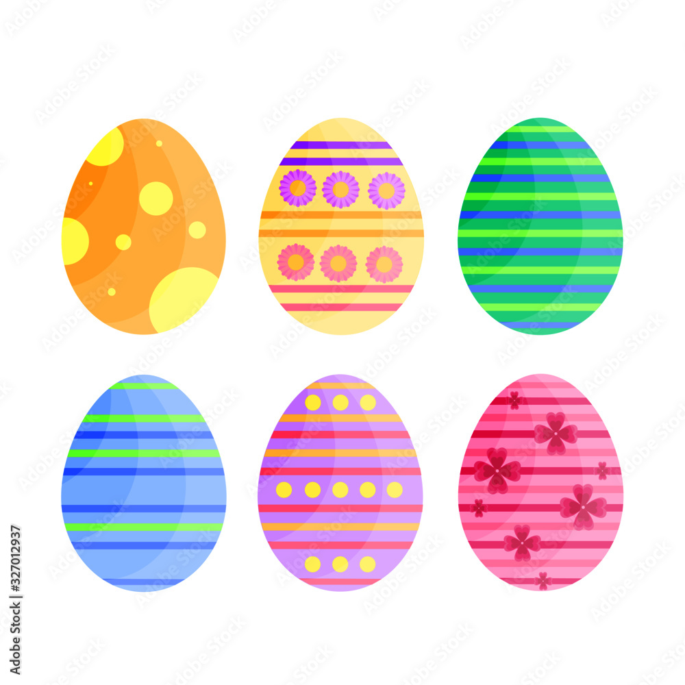 This is vector set of Easter eggs isolated on white background. This is vector set of Easter eggs isolated on white background.