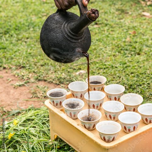 Pouring coffee in Ethiopia