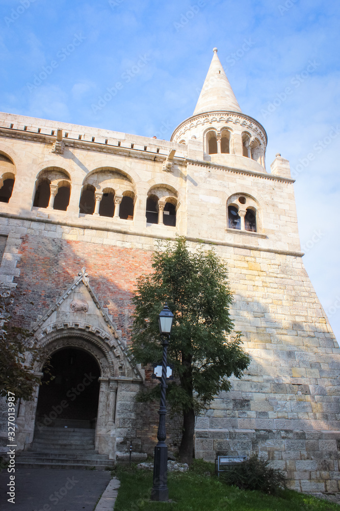 Budapest, Hungary - October 05, 2014: view to the stairs in front of Fisherman's Bastion