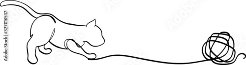 line art drawing cat for shirts, fabric, poster wallpaper and poster.