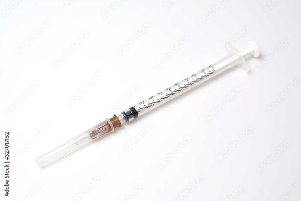 Insulin syringe isolated on white background Insulin syringe isolated on white background