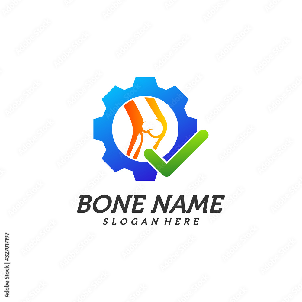 Check Bone logo design vector. Creative Bone logo template. icon symbol
