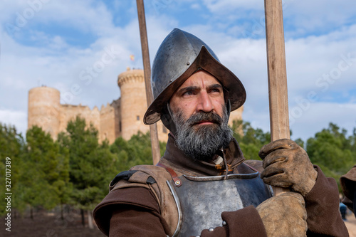 Portrait of a Spanish soldier from Tercios de Flandes, armed with a spear, called Pica.