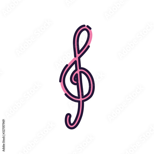 Isolated music note fill style icon vector design