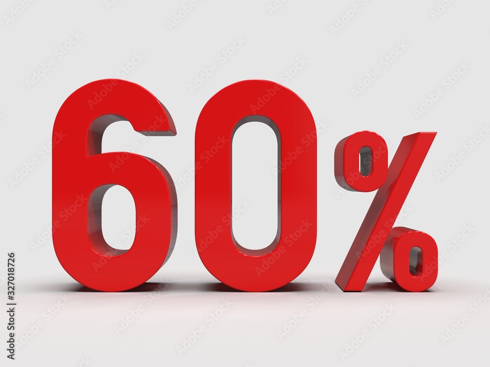 3d Render: Red 60% Percent Discount 3d Sign on Light Background, Special Offer 60% Discount Tag, Sale Up to 60 Percent Off, Sixty Percent Letters Sale Symbol, Special Offer Label, Sticker, Tag 3d Render: Red 60% Percent Discount 3d Sign on Light Background, Special Offer 60% Discount Tag, Sale Up to 60 Percent Off, Sixty Percent Letters Sale Symbol, Special Offer Label, Sticker, Tag