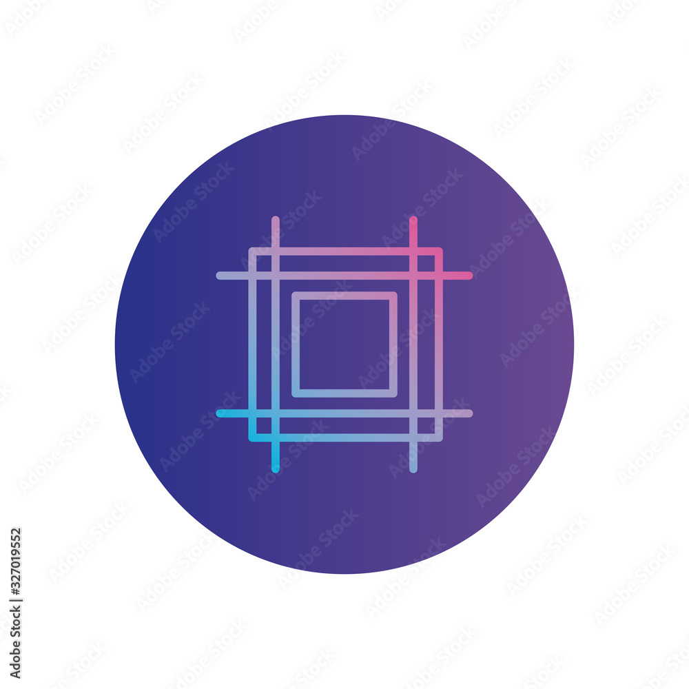 Obraz premium Isolated circuit square gradient style icon vector design