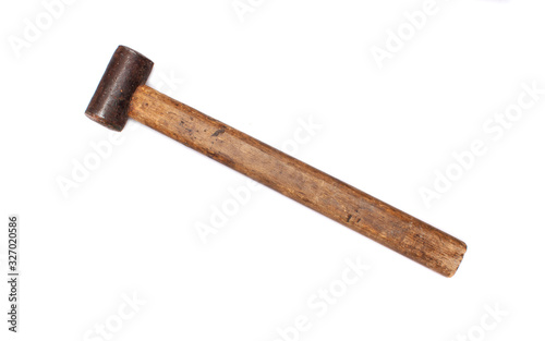 Old handmade hammer isolated