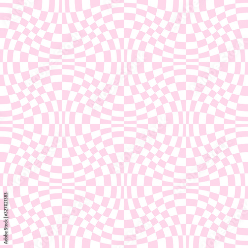 Abstract seamless geometric pattern with weave ornament. Simple linear wavy striped texture. Look like distorted net. Vector