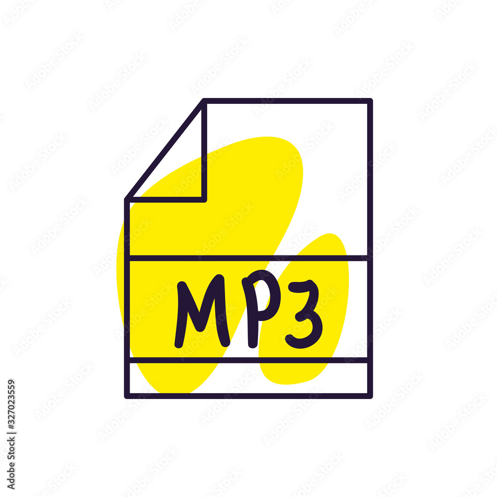 Isolated mp3 file note line style icon vector design Isolated mp3 file note line style icon vector design