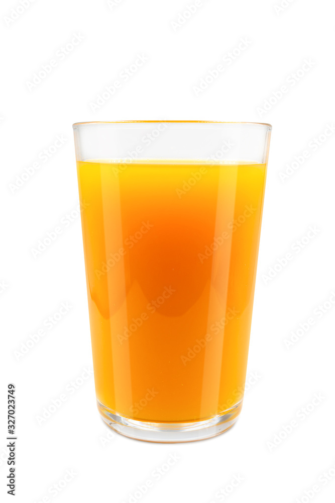 Fresh orange juice in glass. Fresh orange juice in glass.