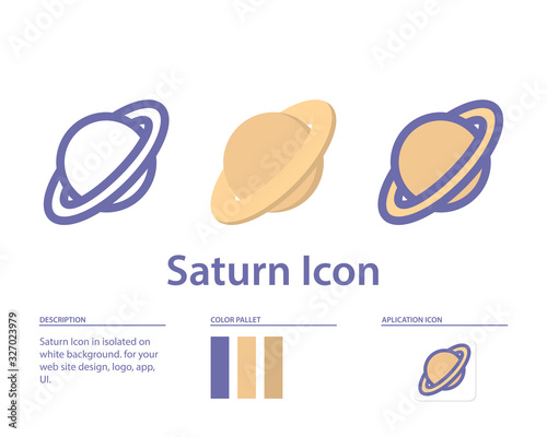 saturn icon in isolated on white background. for your web site design, logo, app, UI. Vector graphics illustration and editable stroke. EPS 10.