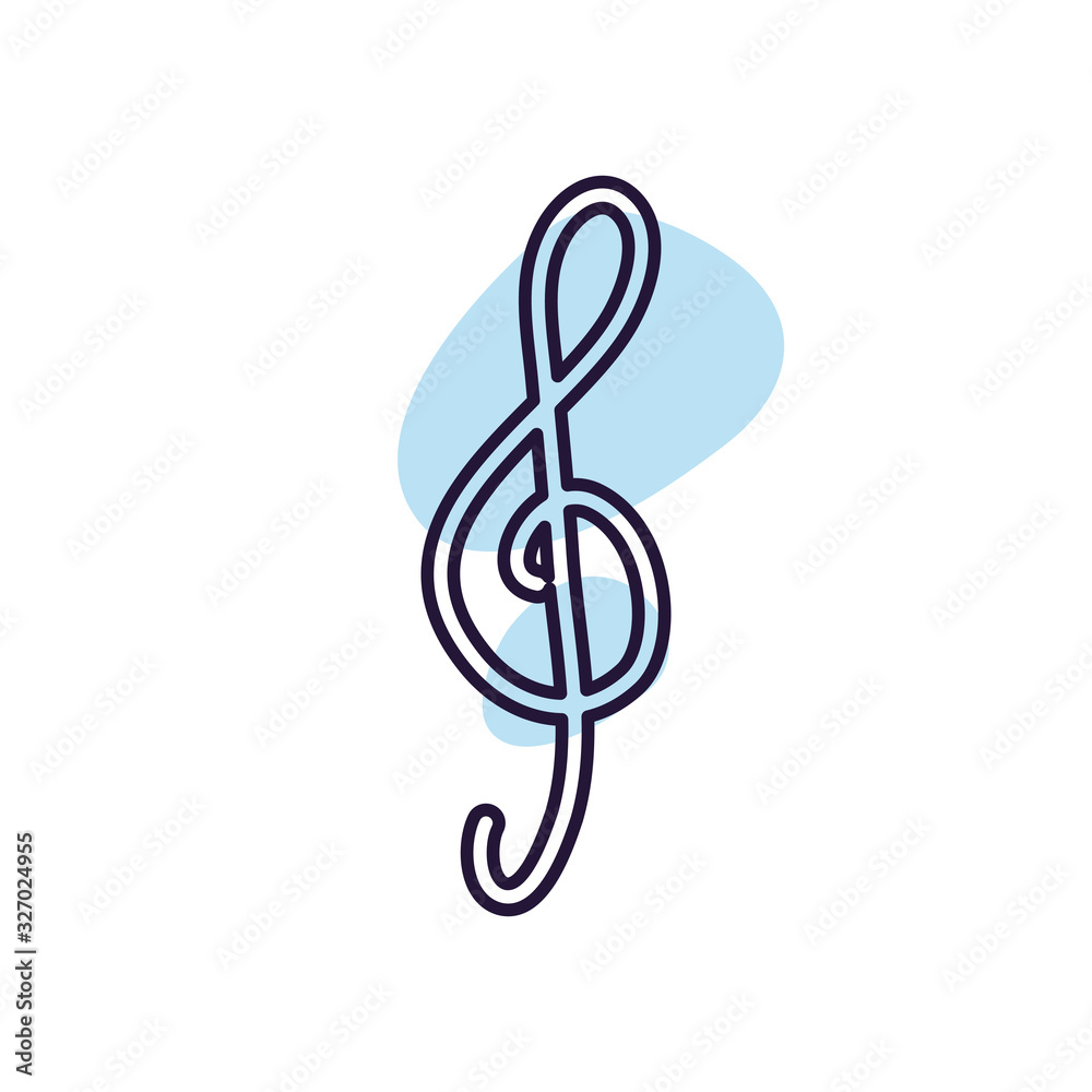Obraz premium Isolated music note line style icon vector design