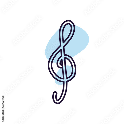 Isolated music note line style icon vector design