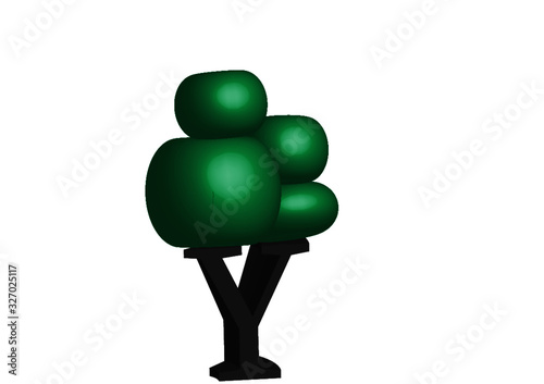 3d image of tree/ edited Y / letter art