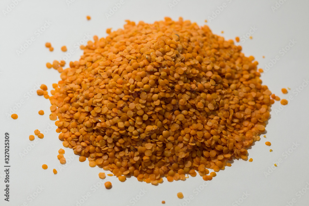 lentils on a white background lentils on a white background