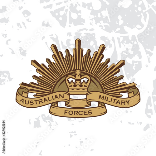 Decorative Rising Sun Badge of Australian Army.