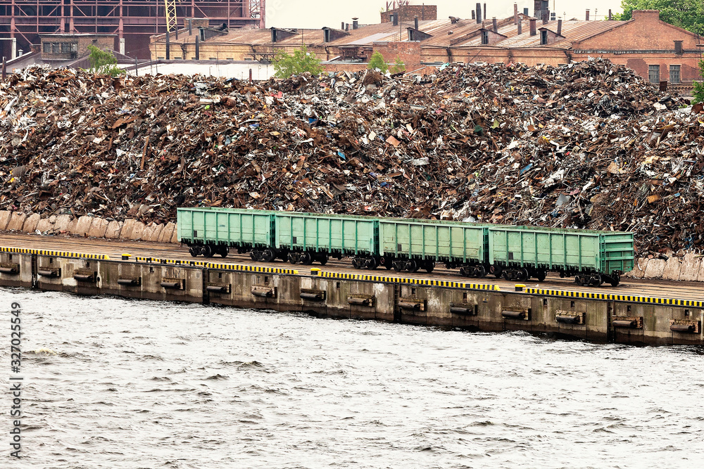Pile of scrap metal ready for loading into wagons Pile of scrap metal ready for loading into wagons