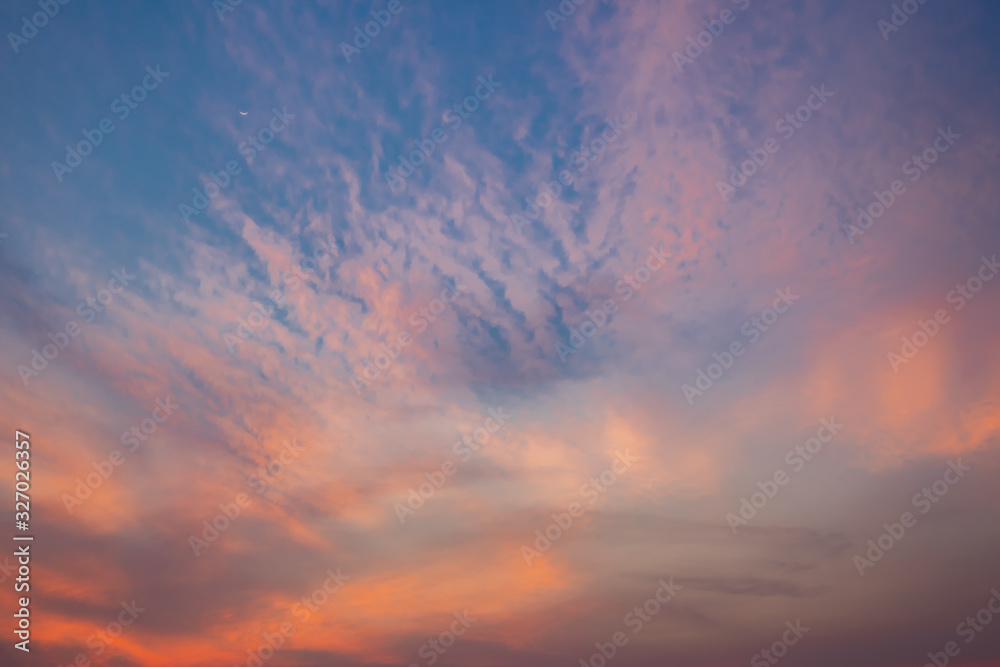 Twilight sky and clouds is bright white background. Everything lies above surface atmosphere outer space is sky. Cloud is aerosol comprising visible mass  liquid, for creative design graphic