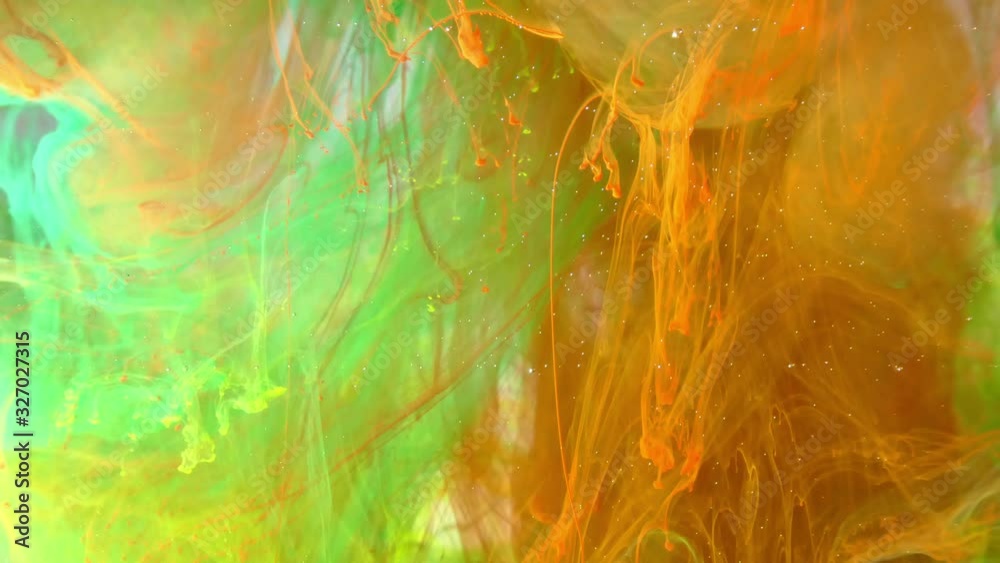 Chaotic abstract liquid ink cloud concept mixing underwater number eighteen