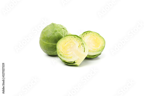 Fresh brussels sprout isolated on white background