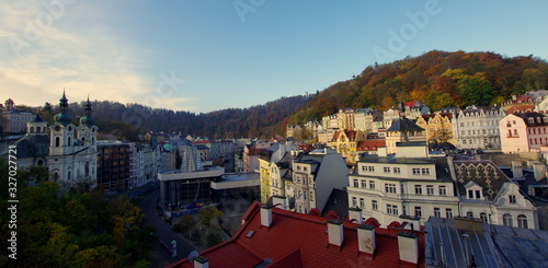 Karlovy Vary a spa town situated in western Bohemia, Czech Republic