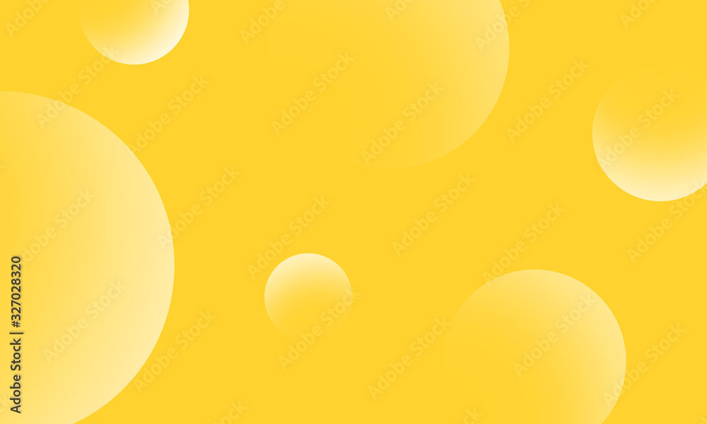 White circles gradient on yellow lemon abstract background. Modern graphic design element.