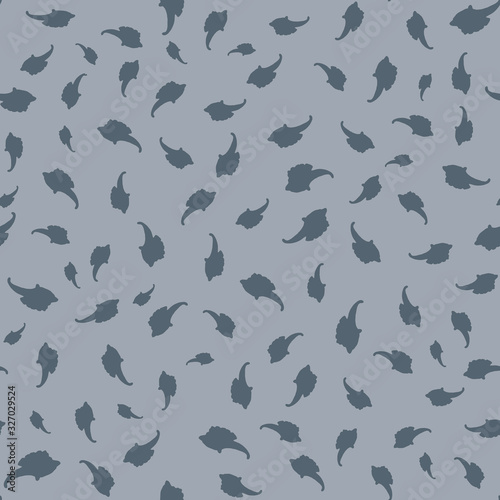 Seamless abstract dark gray patterns on a calm blue-gray background. Perfect for wallpaper, fabrics, home textiles, scrapbooking, quilting, cards, packaging, template, web, decor, poster