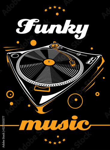 Funky music - turntable poster design