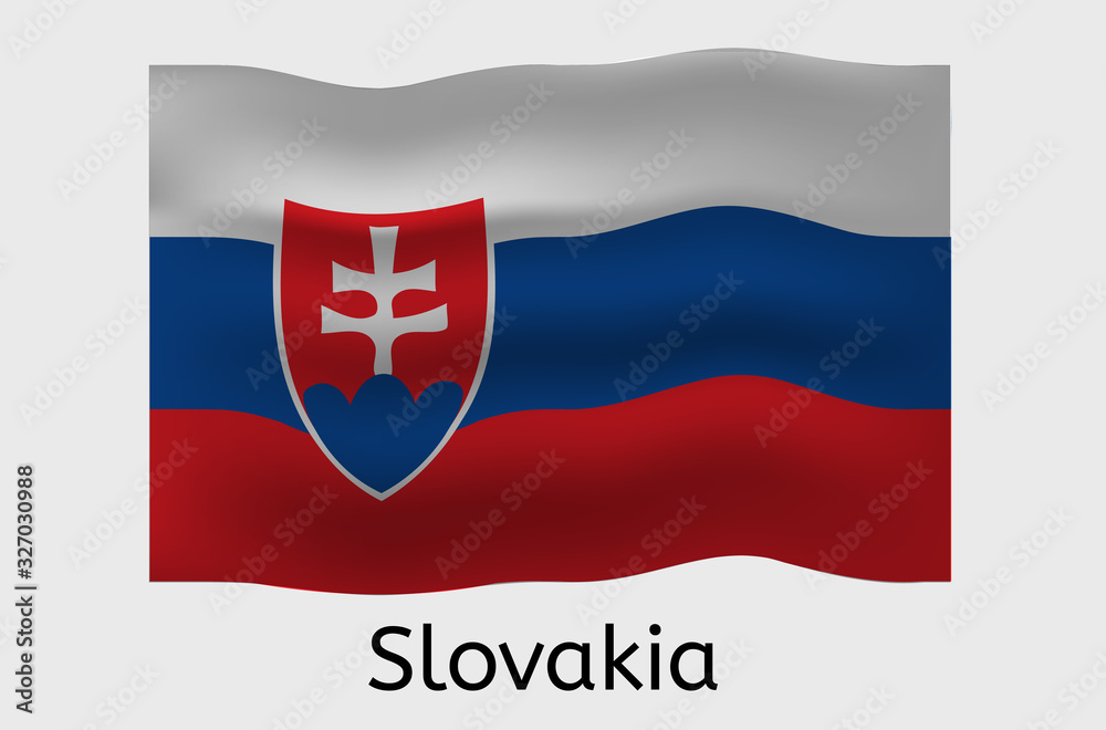 Slovakian flag icon, Slovakia country flag vector illustration