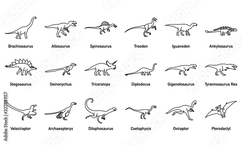Set of Dinosaur Illustrations