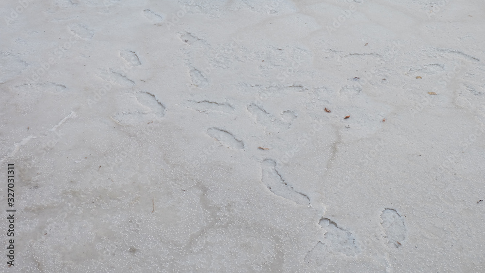 Salt field with crystalline salt and uneven surface. Salt field with crystalline salt and uneven surface.