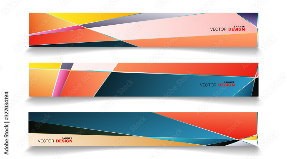 A set of modern vector banners with a rectangular design background A set of modern vector banners with a rectangular design background