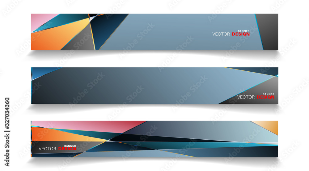 A set of modern vector banners with a rectangular design background A set of modern vector banners with a rectangular design background