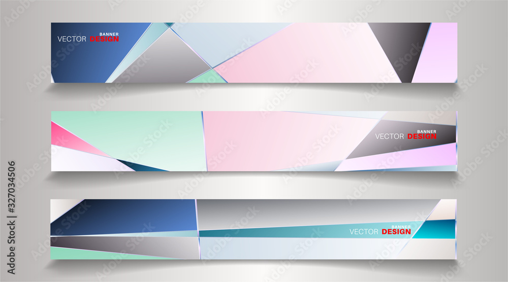 A set of modern vector banners with a rectangular design background