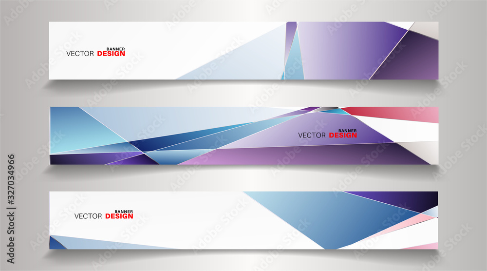 A set of modern vector banners with a rectangular design background