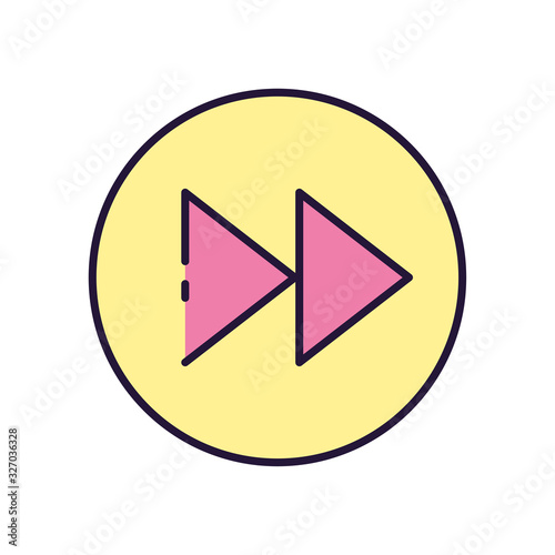 Isolated music next button fill style icon vector design