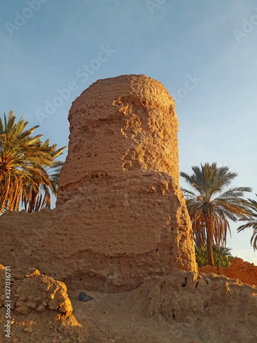 Old surveillance towers in the oasis of Figuig in Morocco  photo