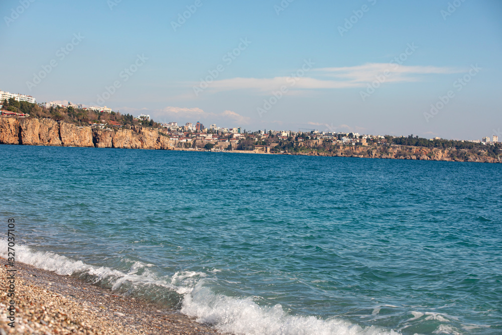 Famous Konyaalti beach in Antalya