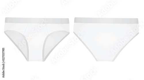 White  men underwear. vector illustration